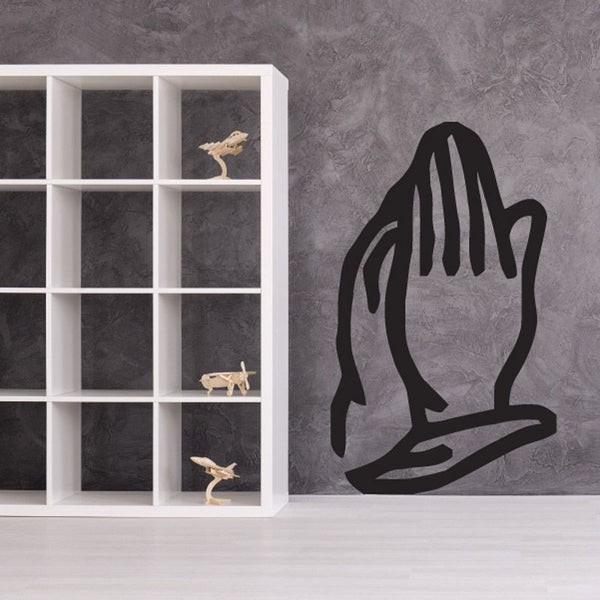 Black praying hands decal sticker