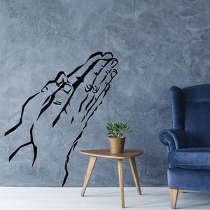 Black praying hands wall decal
