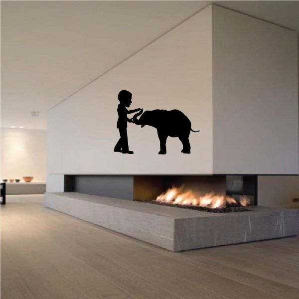 Image of President Barrack Obama Petting an Elephant Decal