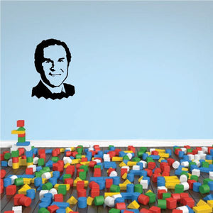 Black vinyl wall decal featuring a bust portrait of President Bush