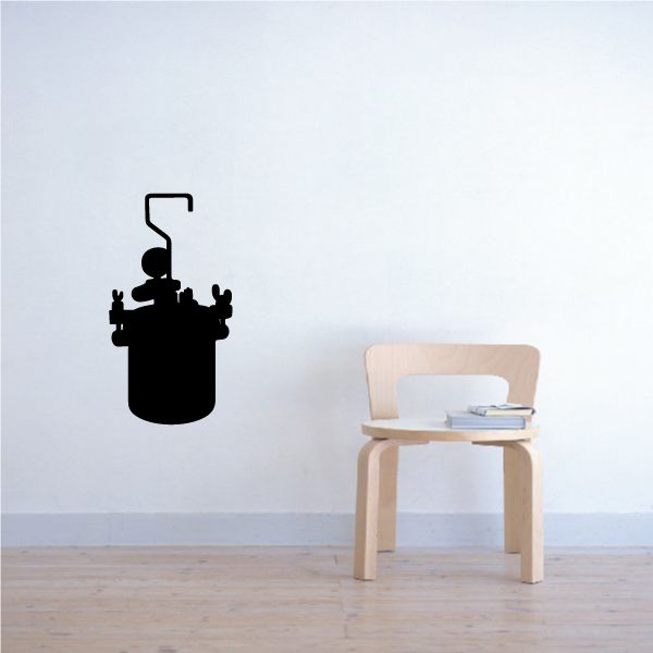 Black pressure pot silhouette decal