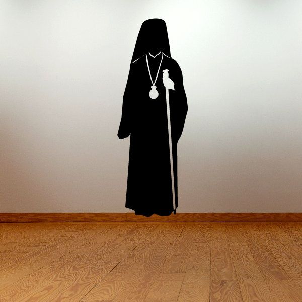 Image of Priest with Stick Decal