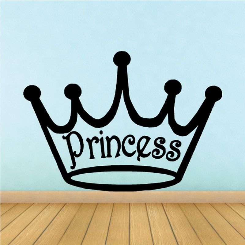 Princess crown decal in black with "Princess" lettering