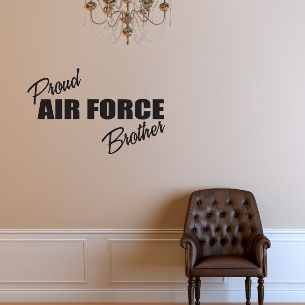 Image of Proud Air Force Brother Script Decal