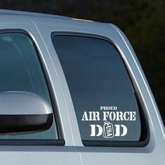 Image of Proud Air Force Dad Dog Tags Decal