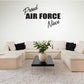 Proud Air Force niece vinyl script decal with black lettering