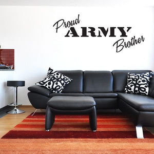 Wall decal with 'Proud Army' and 'Brother' text