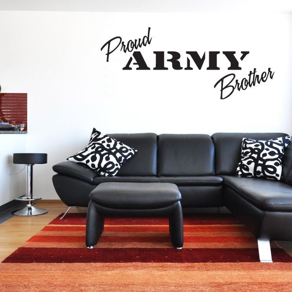 Wall decal with 'Proud Army' and 'Brother' text