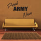Proud Army niece block decal with black and navy text