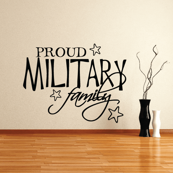 Image of Proud Military Family Script Decal