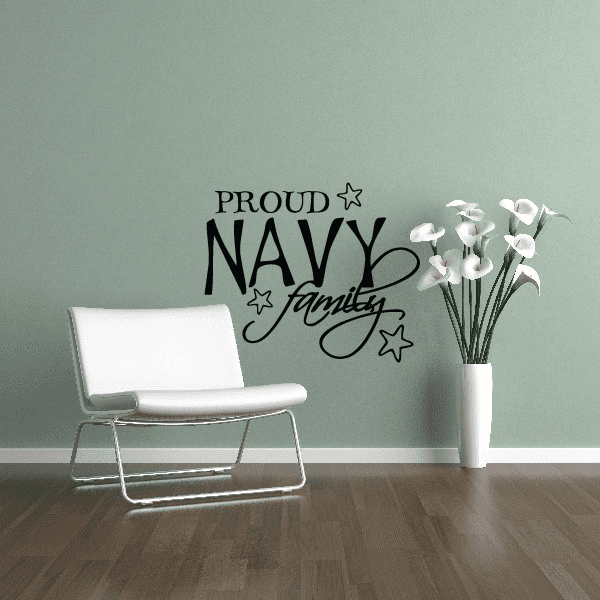 Image of Proud Navy Family Script Decal