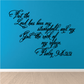 Inspirational wall decal with cursive quote text Psalm 94:22