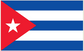 Rectangular Cuba flag sticker with red triangle, white star, and blue-and-white stripes