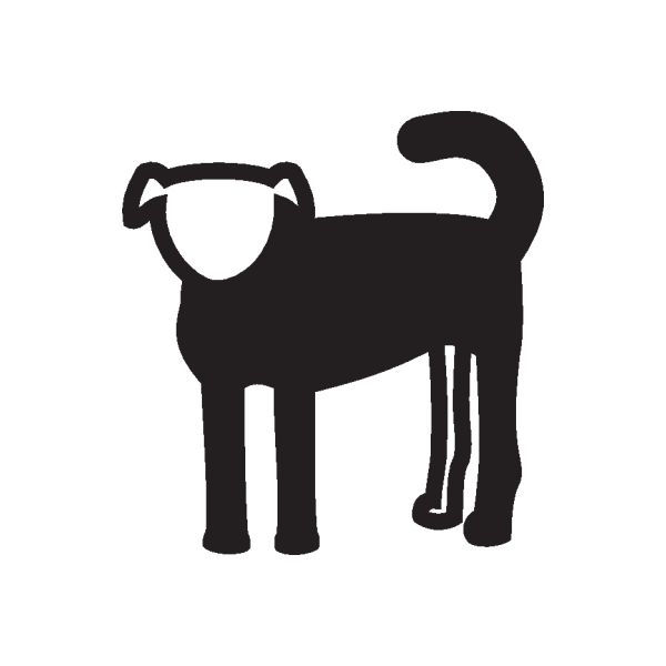 Black pug dog decal