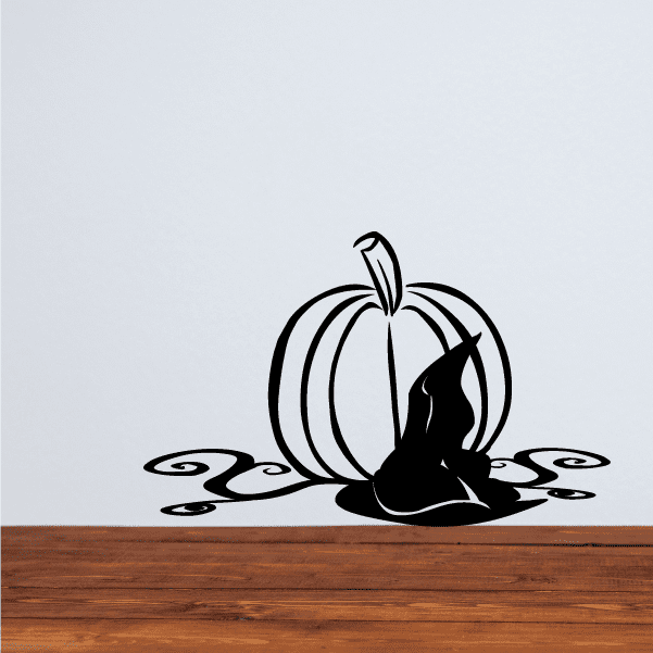 Image of Pumpkin and Witch Hat Decal