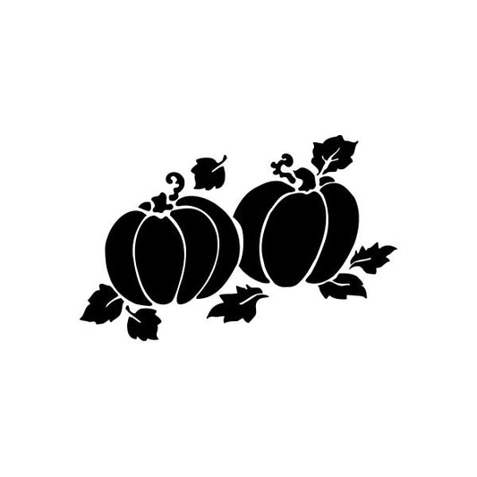 Thanksgiving pumpkin car window vinyl decal sticker, black pumpkin silhouettes with leaves