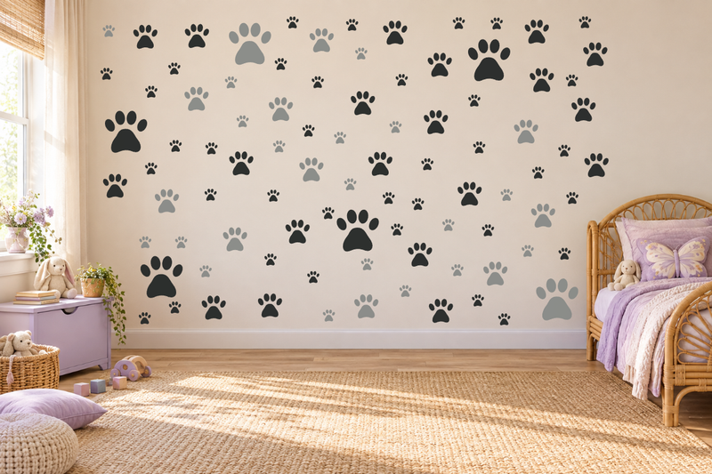 Puppy Paw Parade Wall Decal Kit