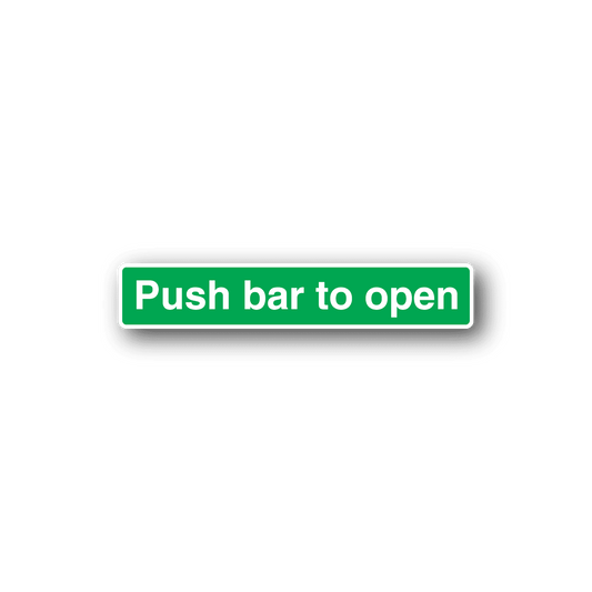 Image of Push Bar to Open Safety Sign Wall Decal - Vinyl Sticker - Car Sticker - Die Cut Sticker - CD140