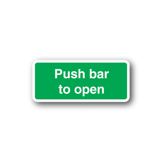 Image of Push Bar To Open Safety Sign Wall Decal - Vinyl Sticker - Car Sticker - Die Cut Sticker - CD142