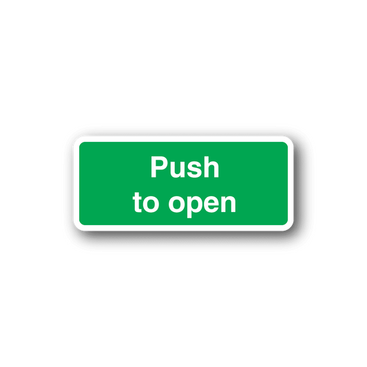 Image of Push To Open Safety Sign Wall Decal - Vinyl Sticker - Car Sticker - Die Cut Sticker - CD141