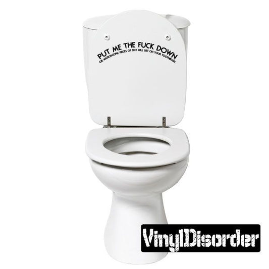 Image of Put me the F Down Toilet Seat Decal