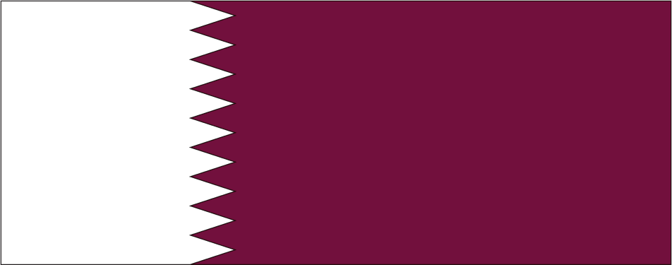 Qatar flag sticker with maroon field and white serrated border.