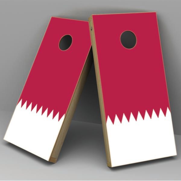 Qatar Flag Cornhole Board Vinyl Decal Wrap