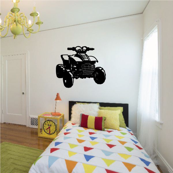 Black quad bike wall decal sticker