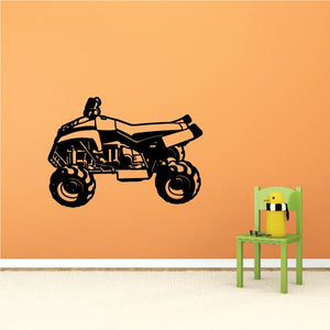 Black quad bike vinyl wall decal silhouette