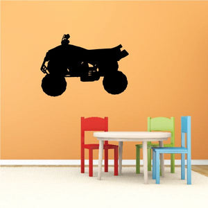 Black quad bike wall decal vinyl sticker silhouette