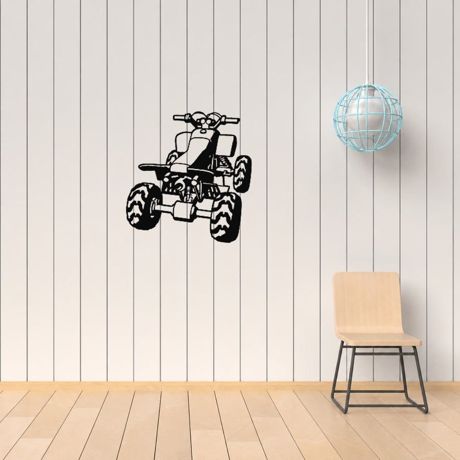 Quad Wall Decal - Vinyl Decal - Car Decal - 007 — illustrative vinyl decal application mockup. Surrounding objects are not included.