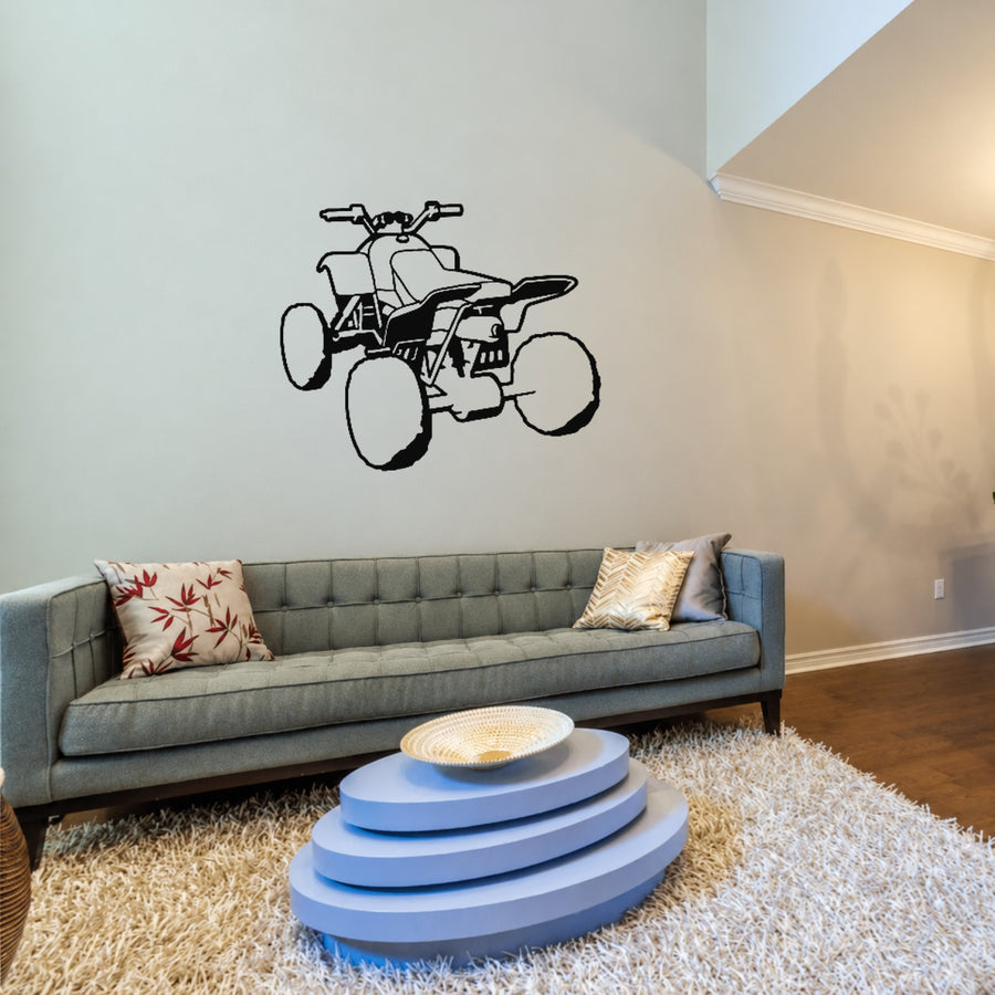 Quad Wall Decal - Vinyl Decal - Car Decal - 009 — illustrative vinyl decal application mockup. Surrounding objects are not included.