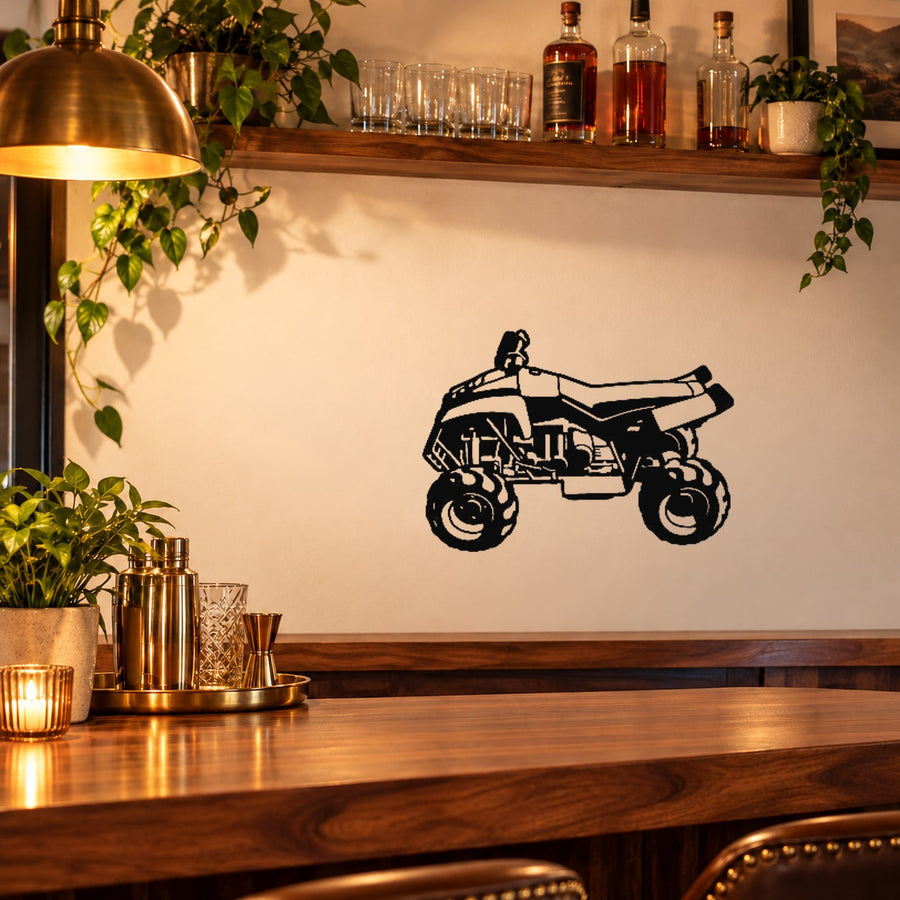 Quad Wall Decal - Vinyl Decal - Car Decal - 011 — illustrative vinyl decal application mockup. Surrounding objects are not included.