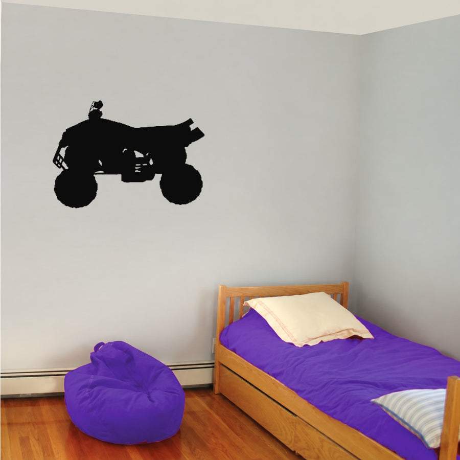 Quad Wall Decal - Vinyl Decal - Car Decal - 012 — illustrative vinyl decal application mockup. Surrounding objects are not included.