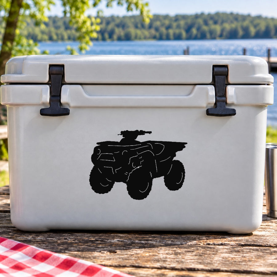 Quad Wall Decal - Vinyl Decal - Car Decal - 015 — illustrative vinyl decal application mockup. Surrounding objects are not included.