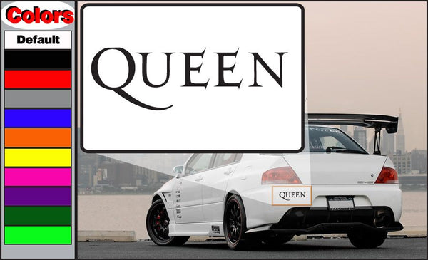 Queen long Q decal sticker with QUEEN lettering