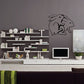 Rabbit humping wall decal with black line-art rabbits on a flat surface