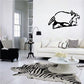 Raccoon carrying kit wall decal, black outline with white details