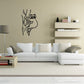 Raccoon climbing on tree wall decal with black line art on light wall