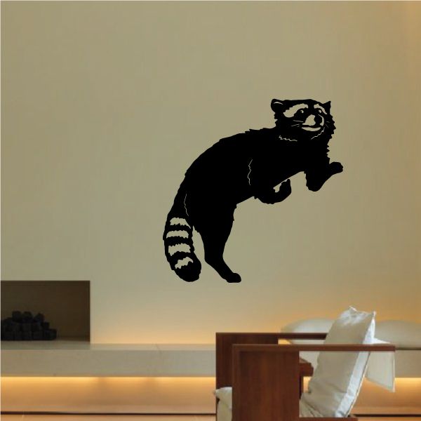 Image of Raccoon Climbing Up Decal