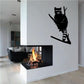 Raccoon wall decal showing black raccoon sitting on branch, striped tail