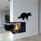 Black raccoon observing wall decal