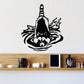 Raccoon paddling in water decal with black raccoon and splash outline