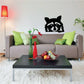 Raccoon peeking wall decal with black and white face design