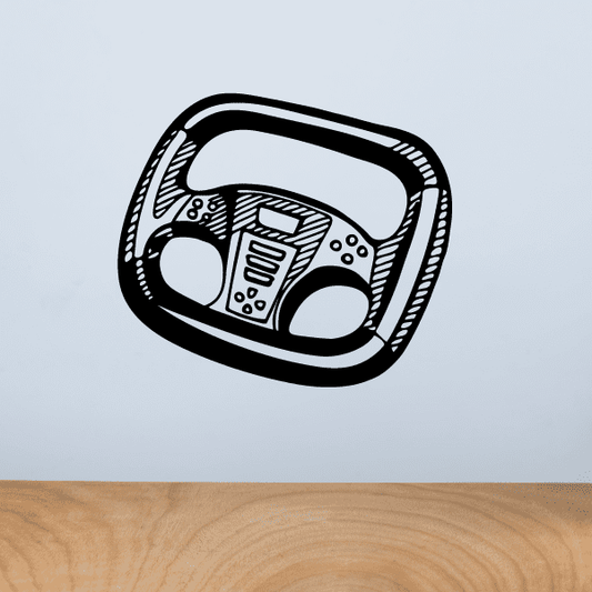 Image of Race Car Steering Wheel Decal