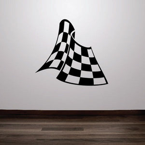 Racing flags vinyl wall decal, black-and-white checkered flags