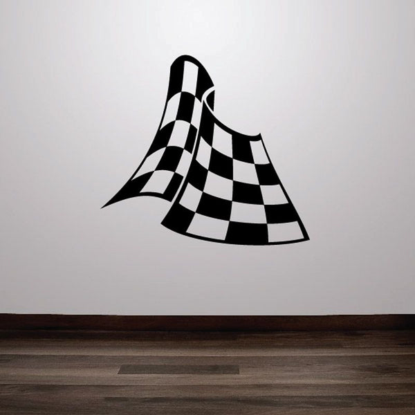 Racing flags vinyl wall decal, black-and-white checkered flags