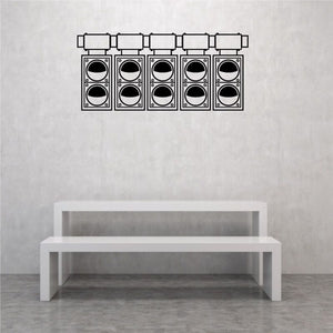 Grid light vinyl decal with five-row speaker-style black circles in rectangles