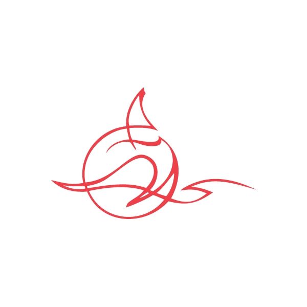 Racing graphic wall decal with red swirl flame pattern