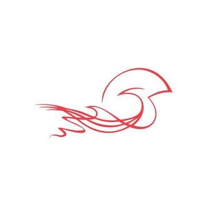 Racing wall decal with red number 5 graphic and speed lines